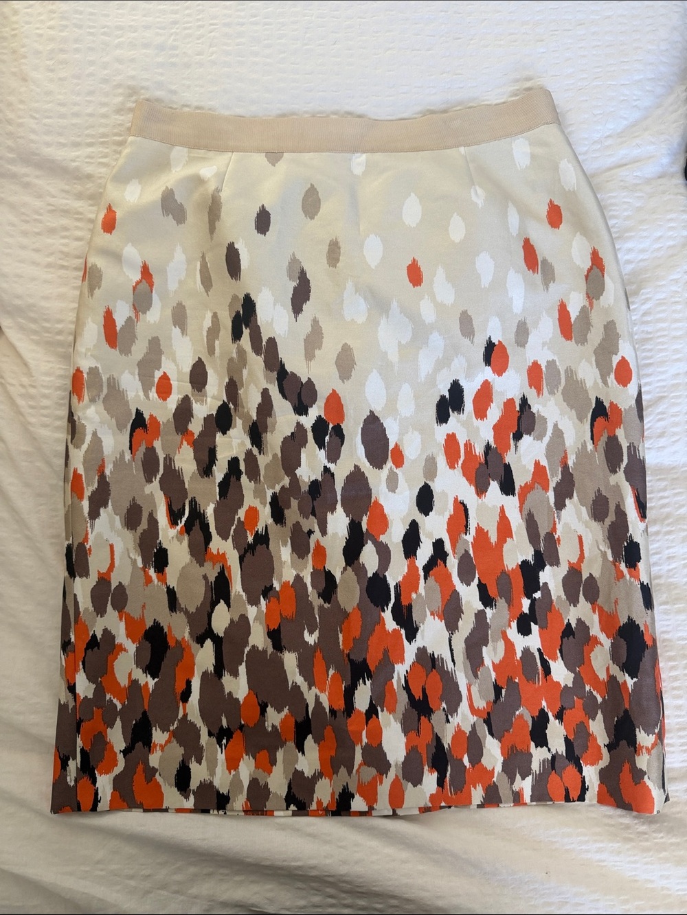 kate spade silk blend Pencil Skirt with Orange Accents
